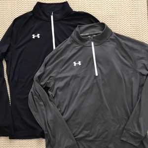 LOT of 2 Under Armour long sleeve zip shirt Large